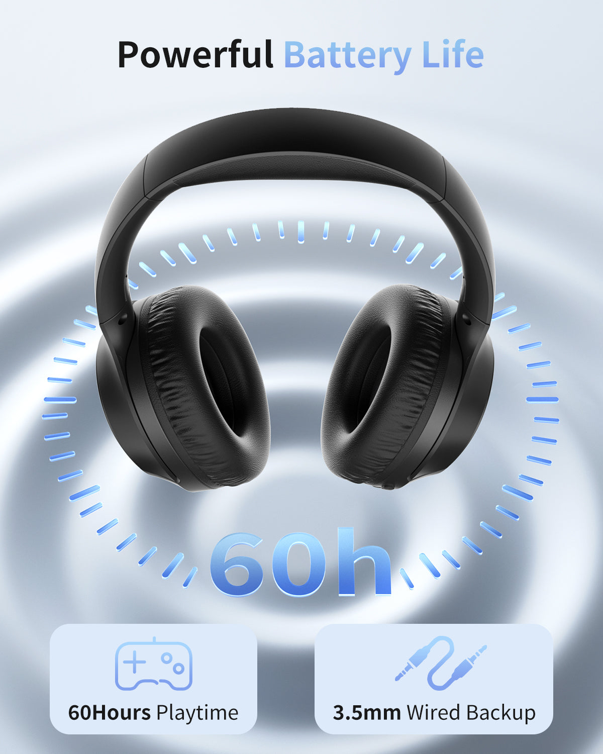 wegear HS7 ENC Wireless Bluetooth Stereo Over-Ear Headset (Black)