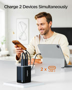 wegear PA1205 45W Nano USB-C  Charger (2 Ports) Black