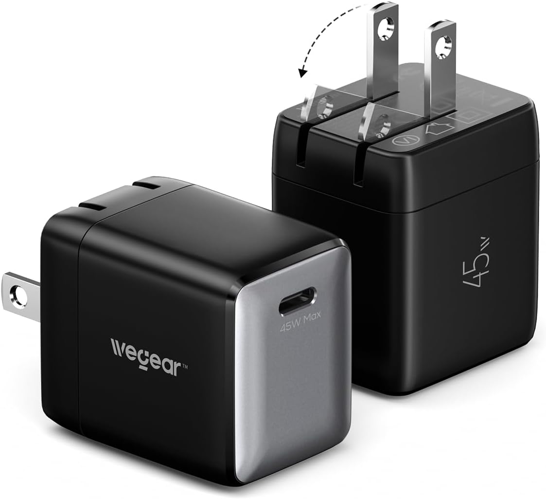wegear 45W Nano Charger (1-Port,GaN) 2Pack