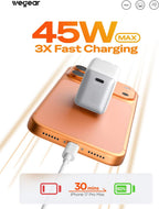wegear 45W Nano Charger (1-Port,GaN) 2Pack