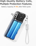wegear 3-in-1 Portable Charger, 10,000mAh 30W Dual USB-C Ports Power Bank