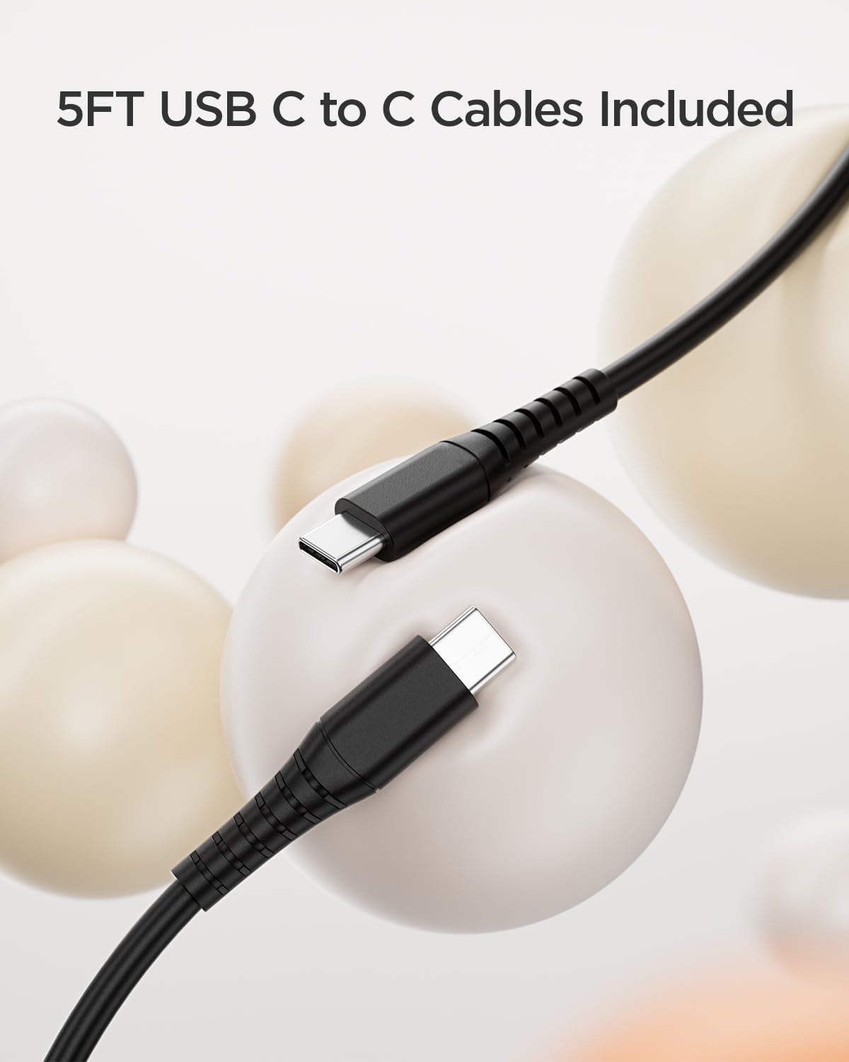 wegear 30W Nano Charger (2 Ports) 2Pack with Cable Black
