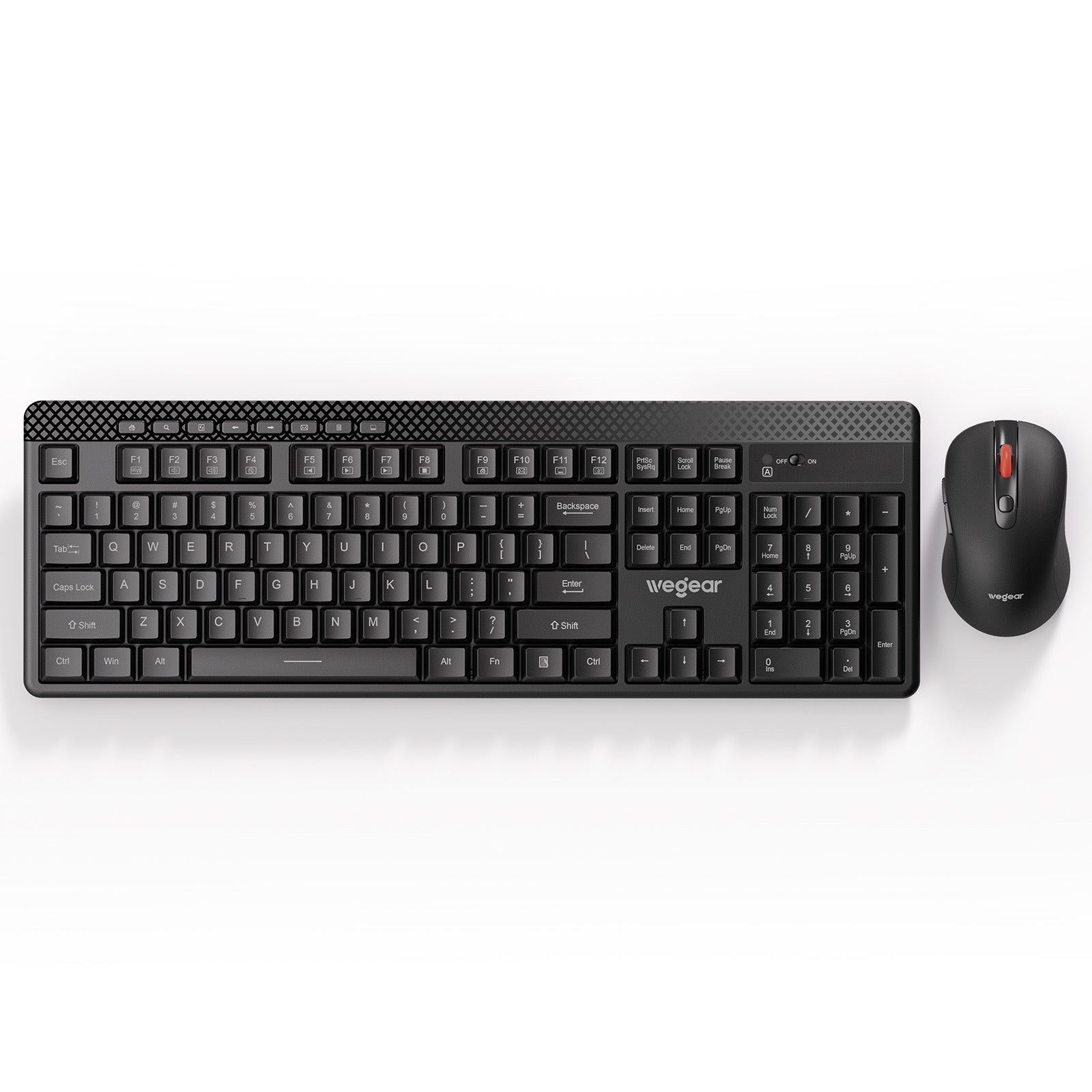 2.4G Wireless Keyboard and Mouse Combo with Silent Touch, 104-Key Full Size Keyboard with 8 Additional Shortcuts, Quiet Soft Click Typewriter Keyboard for PC, Desktop, Laptop, MacBook- Black