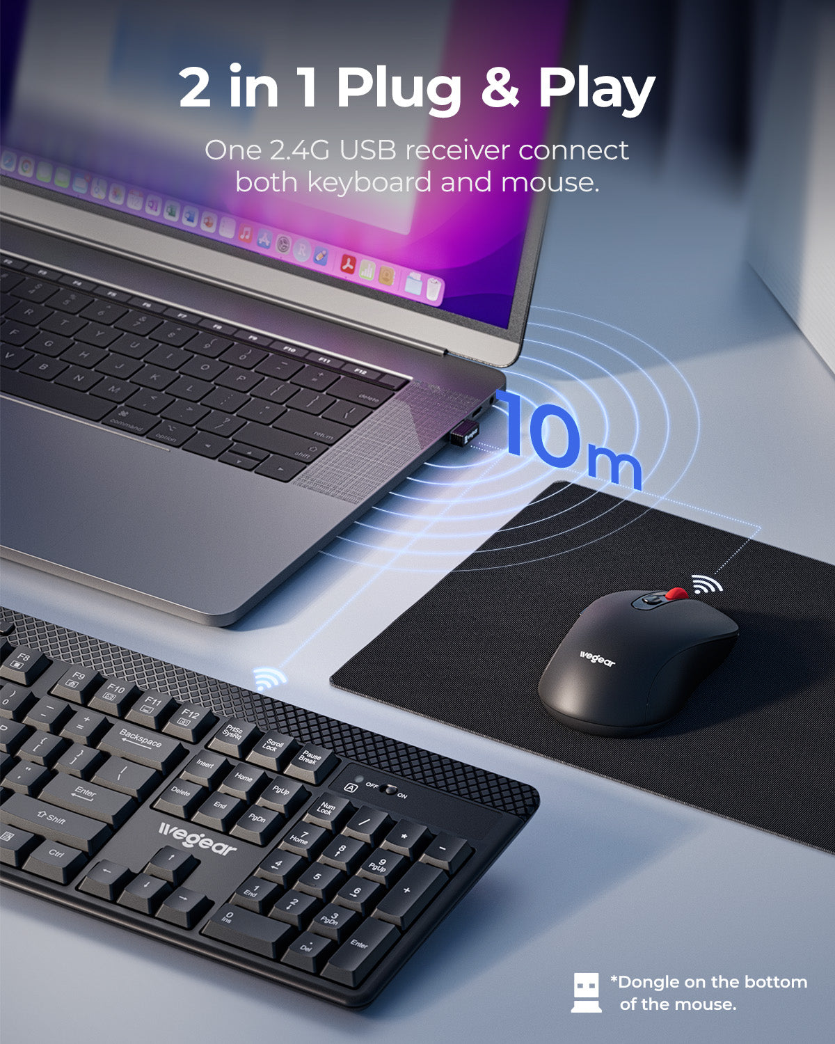 wegear KM4 Wireless Keyboard and Mouse Combo