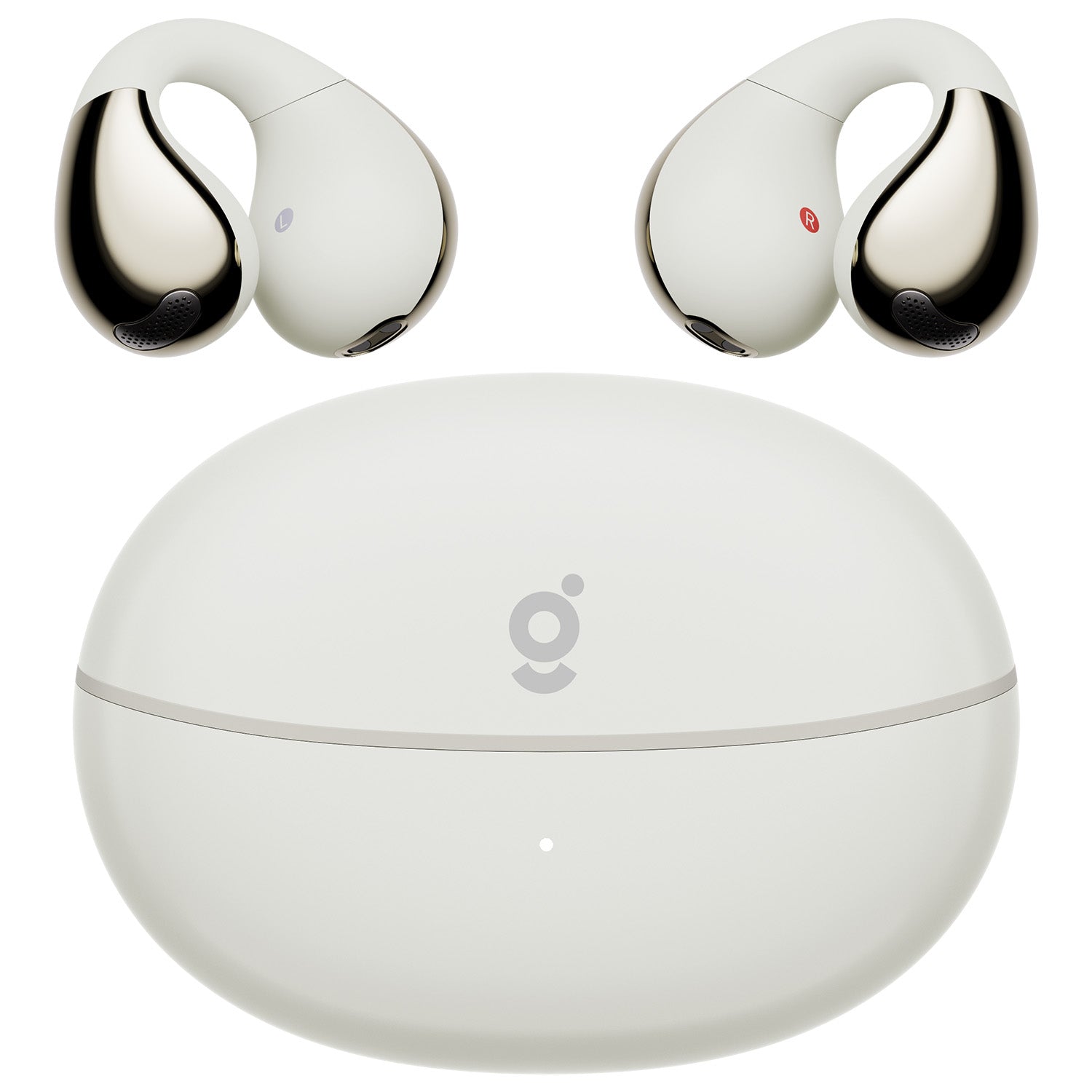 Open-Ear Earbuds, Clip-On Headphones, Lightweight Comfort Wireless Earbuds, 26H Playtime Bluetooth 5.4 Headphones, Clear Calls with 2 Microphones for Sport, Workout(White)