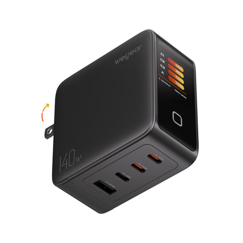 wegear 140W Charger(4-Port, PD3.1, Smart Display) with Cable