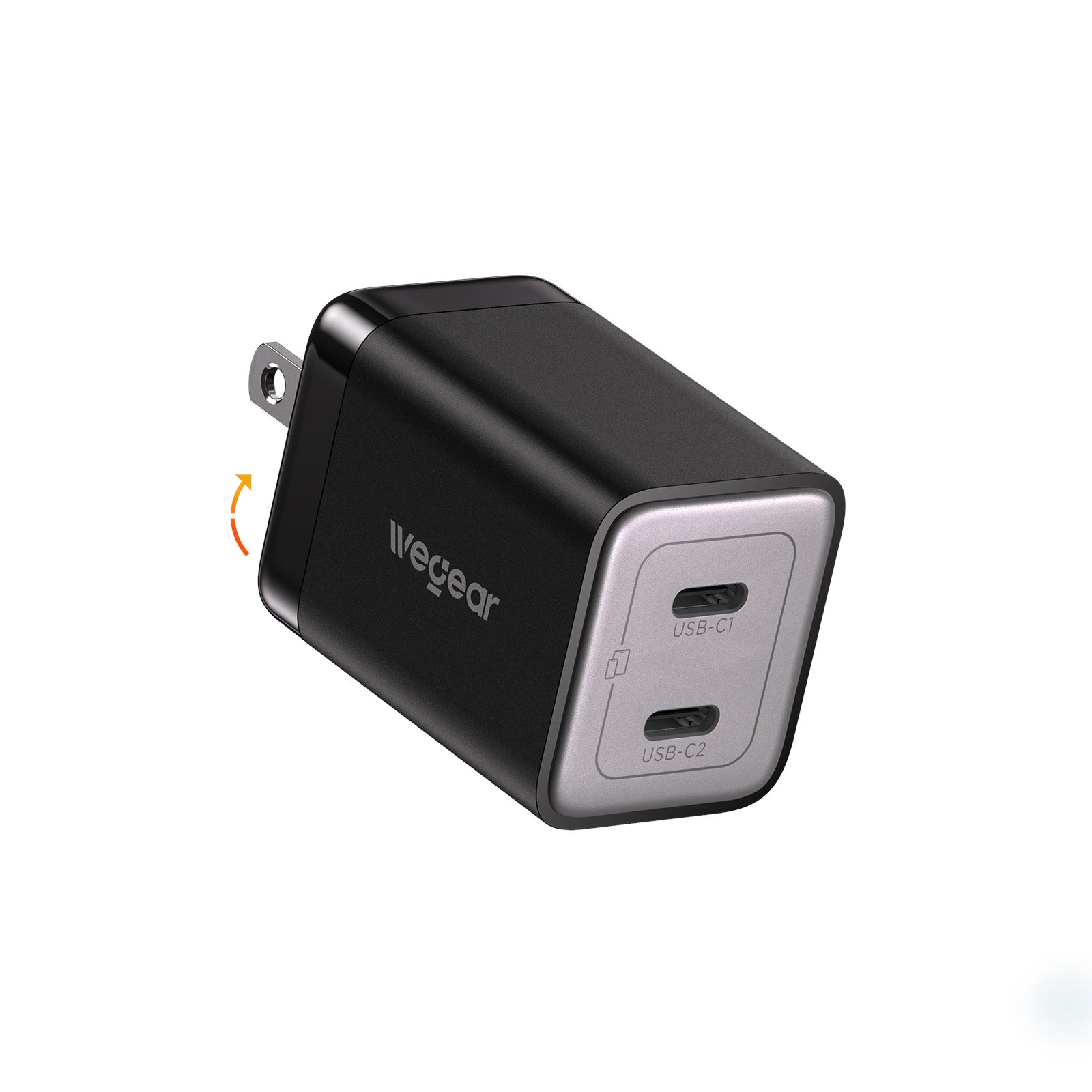 wegear PA1205 45W Nano USB-C  Charger (2 Ports) Black